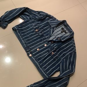 Forever 21 Stripped Jean jacket. Size small.